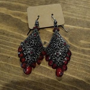 Ruby red earrings